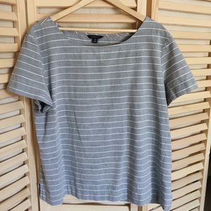 Baby blue striped blouse